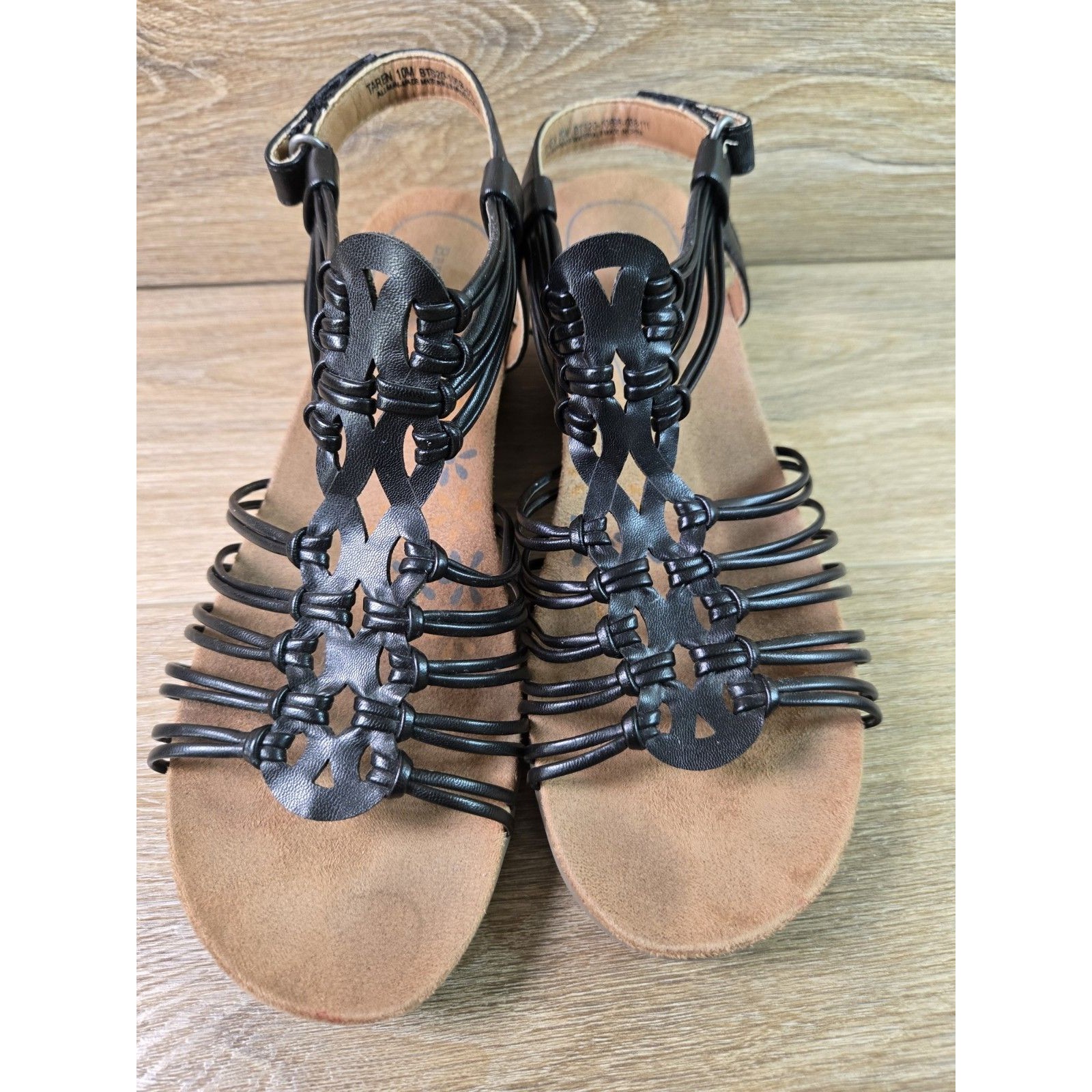 Baretraps Taren Gladiator Ankle Wedge Strappy Sandals Black 10 Women’s Preloved